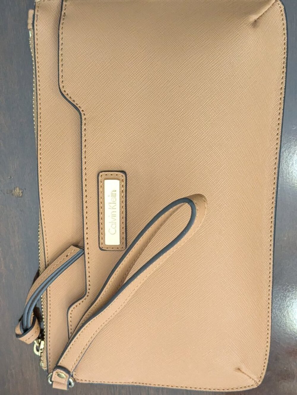 Calvin Klein Wristlet/Clutch Light Beige Large Wallet Purse